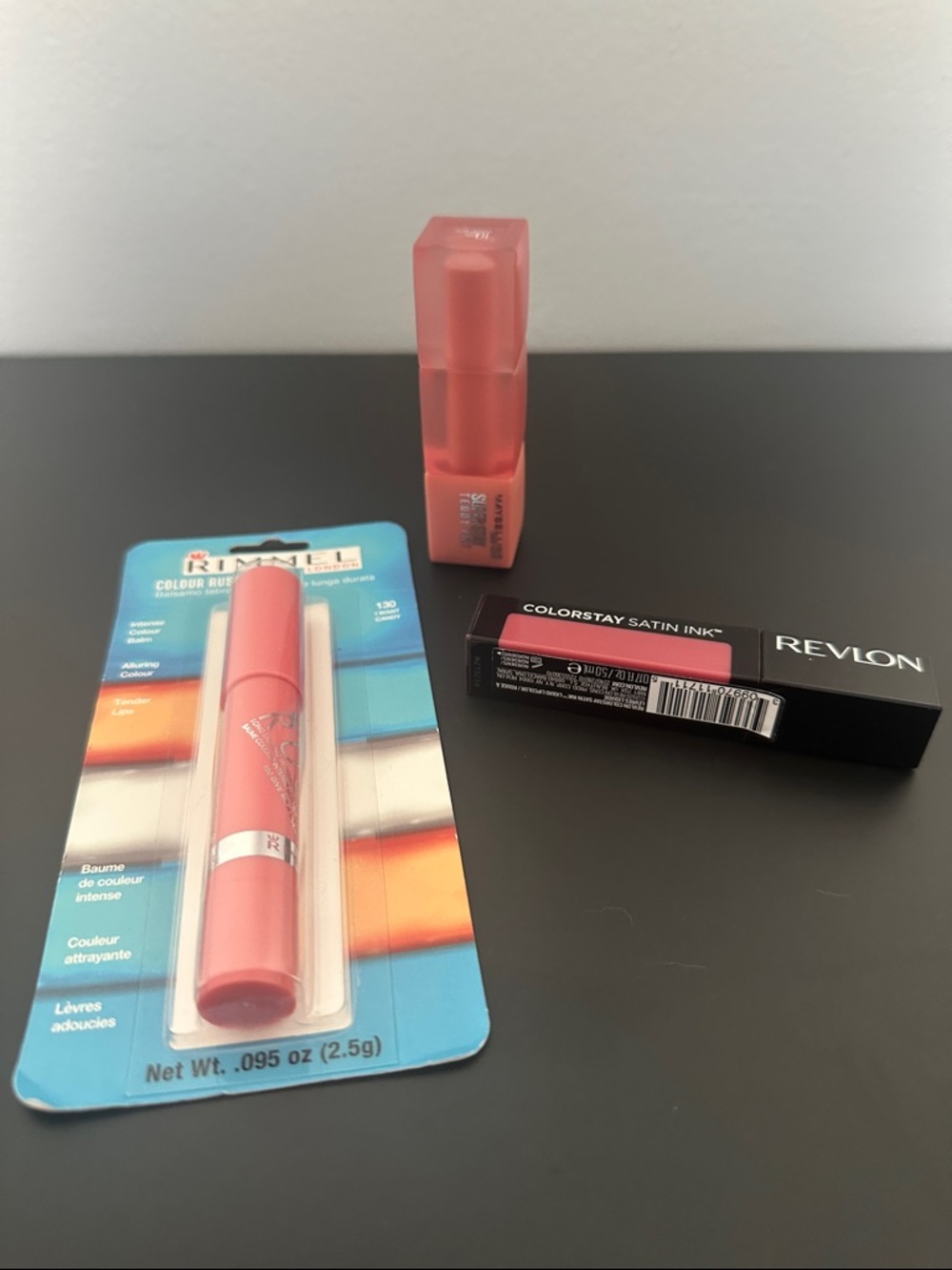 Revlon Your Majesty 10, Maybelline Current Mood 10 & Rimmel I want Candy 120 Tri